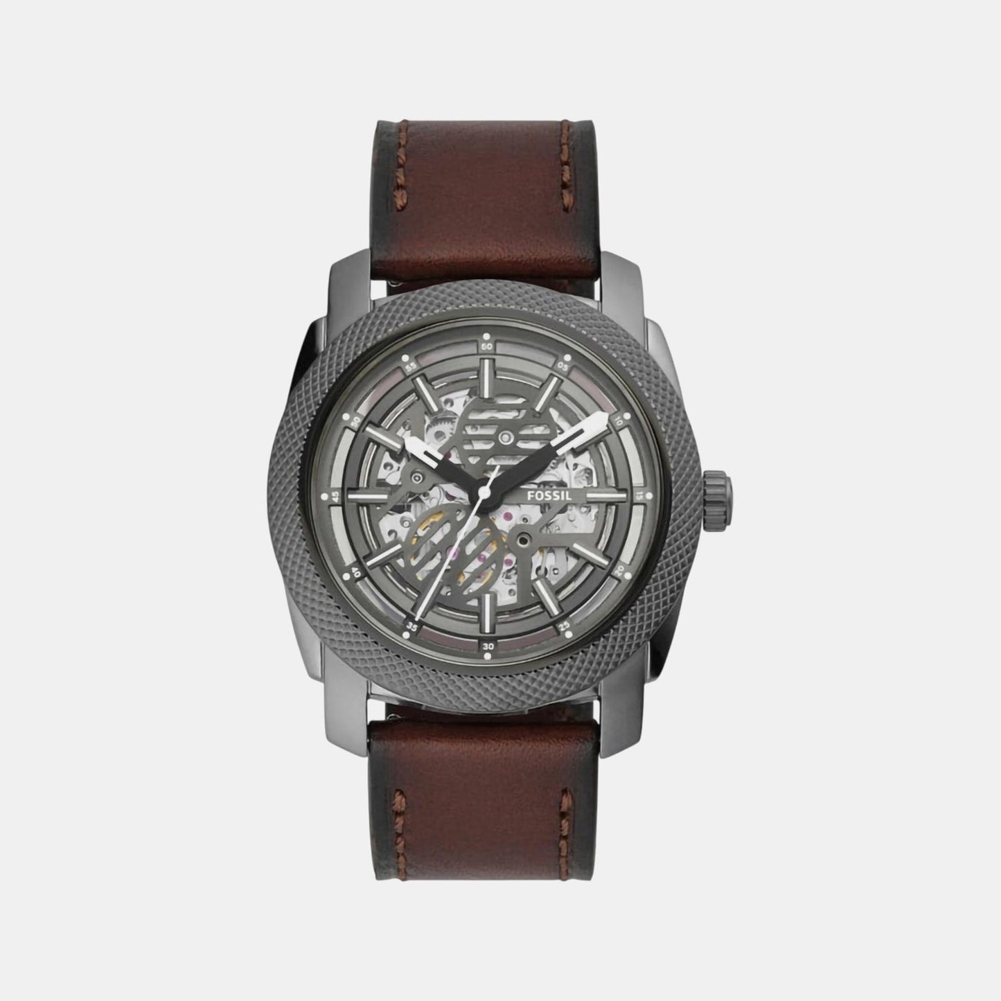 Machine Men Automatic Grey Dial Analog Leather Watch ME3254
