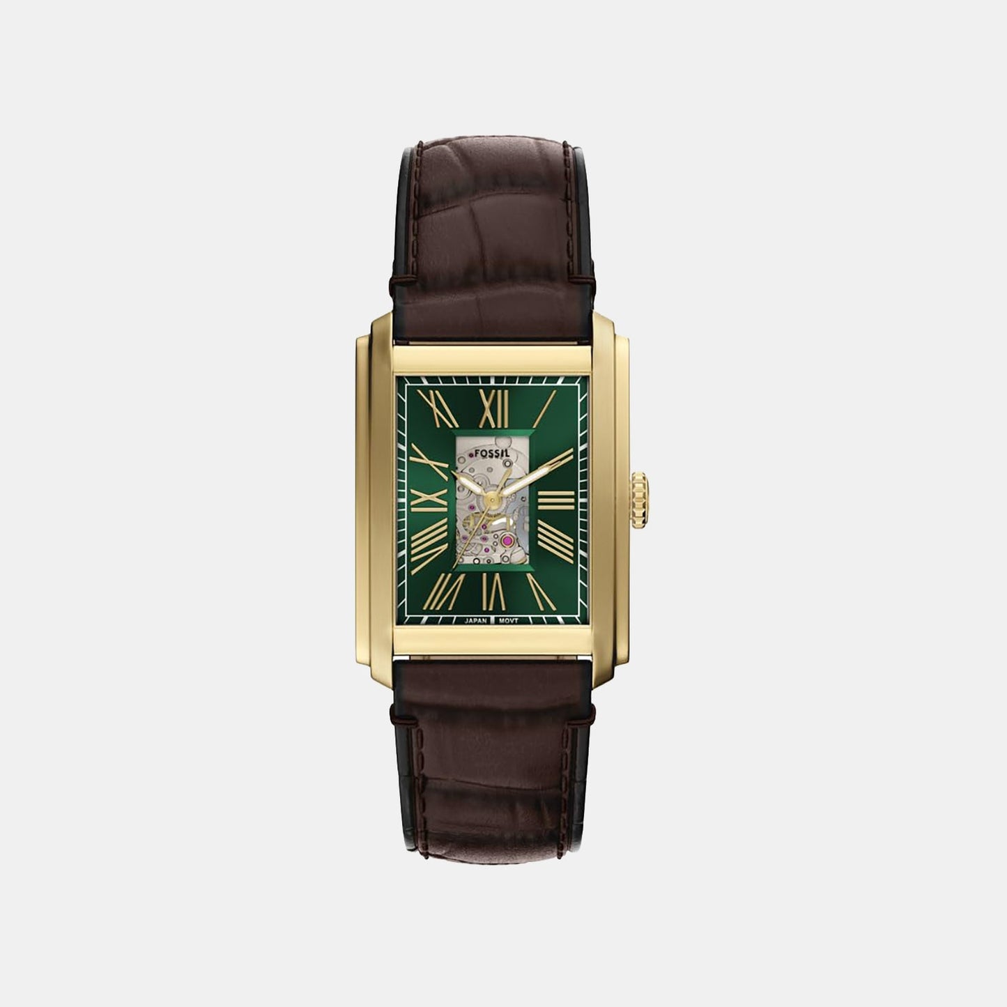 Carraway Men Automatic Green Dial Analog Leather Watch ME3271
