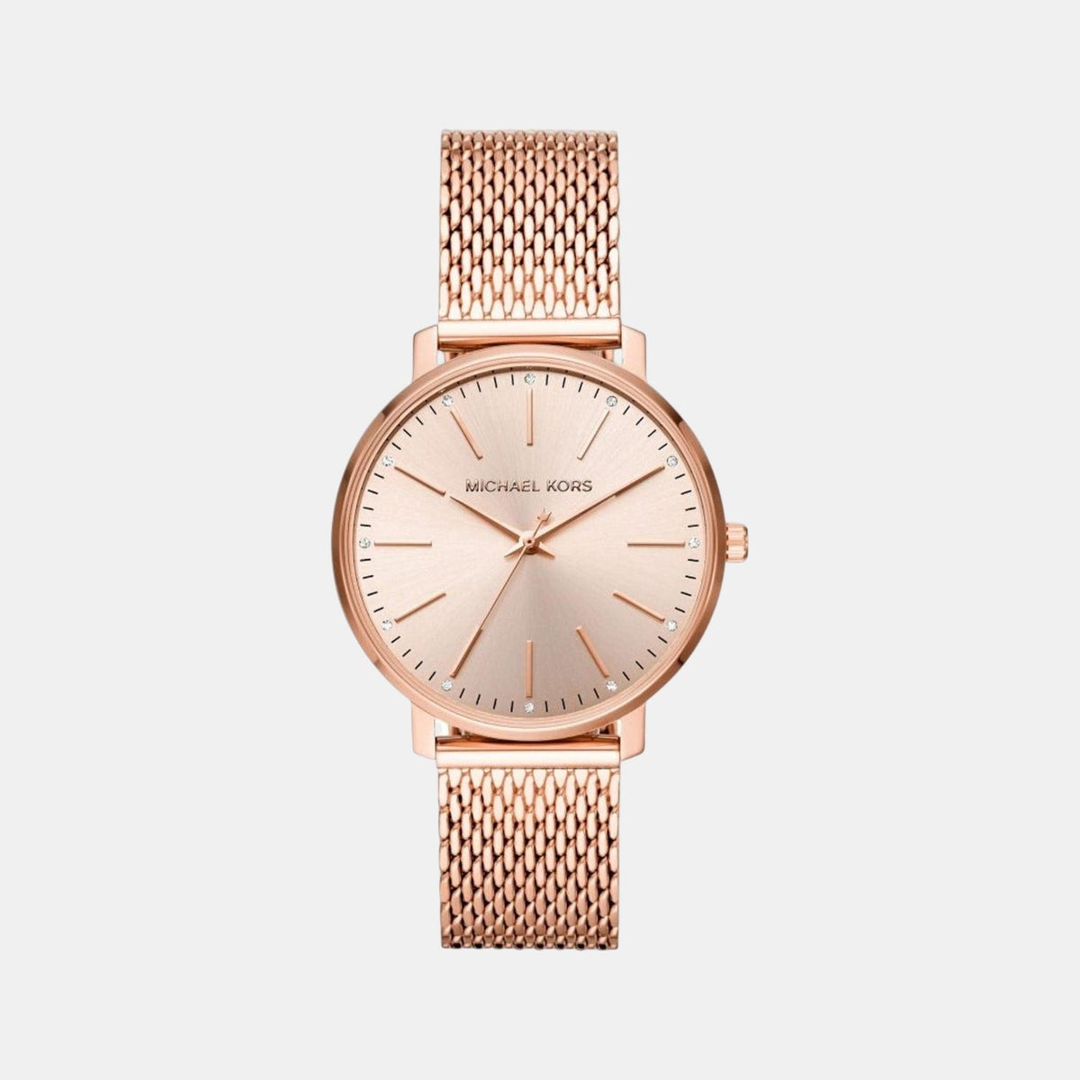Pyper Women Quartz Rose Gold Dial Analog Stainless Steel Watch MK4340