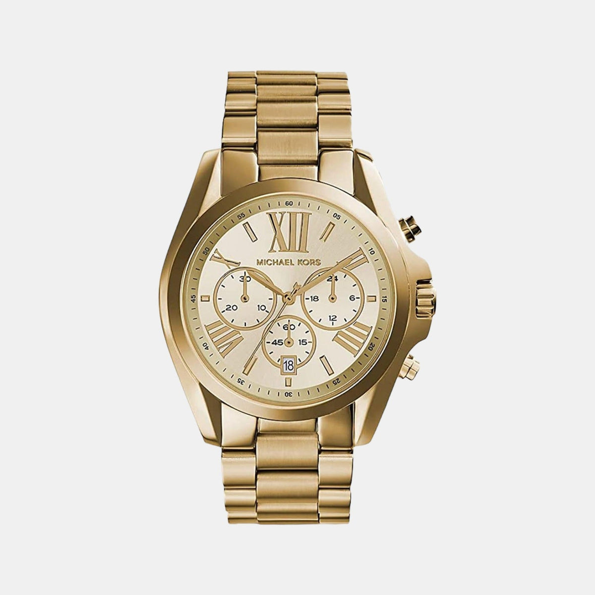 Bradshaw Women Quartz Gold Dial Chronograph Stainless Steel Watch MK5605