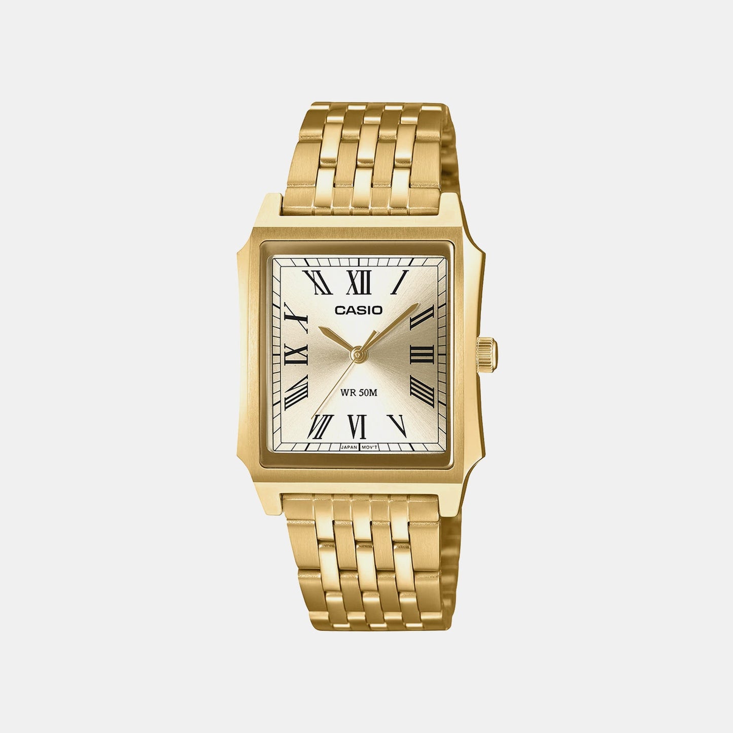 Men Quartz Gold Dial Analog Stainless Steel Watch A2547