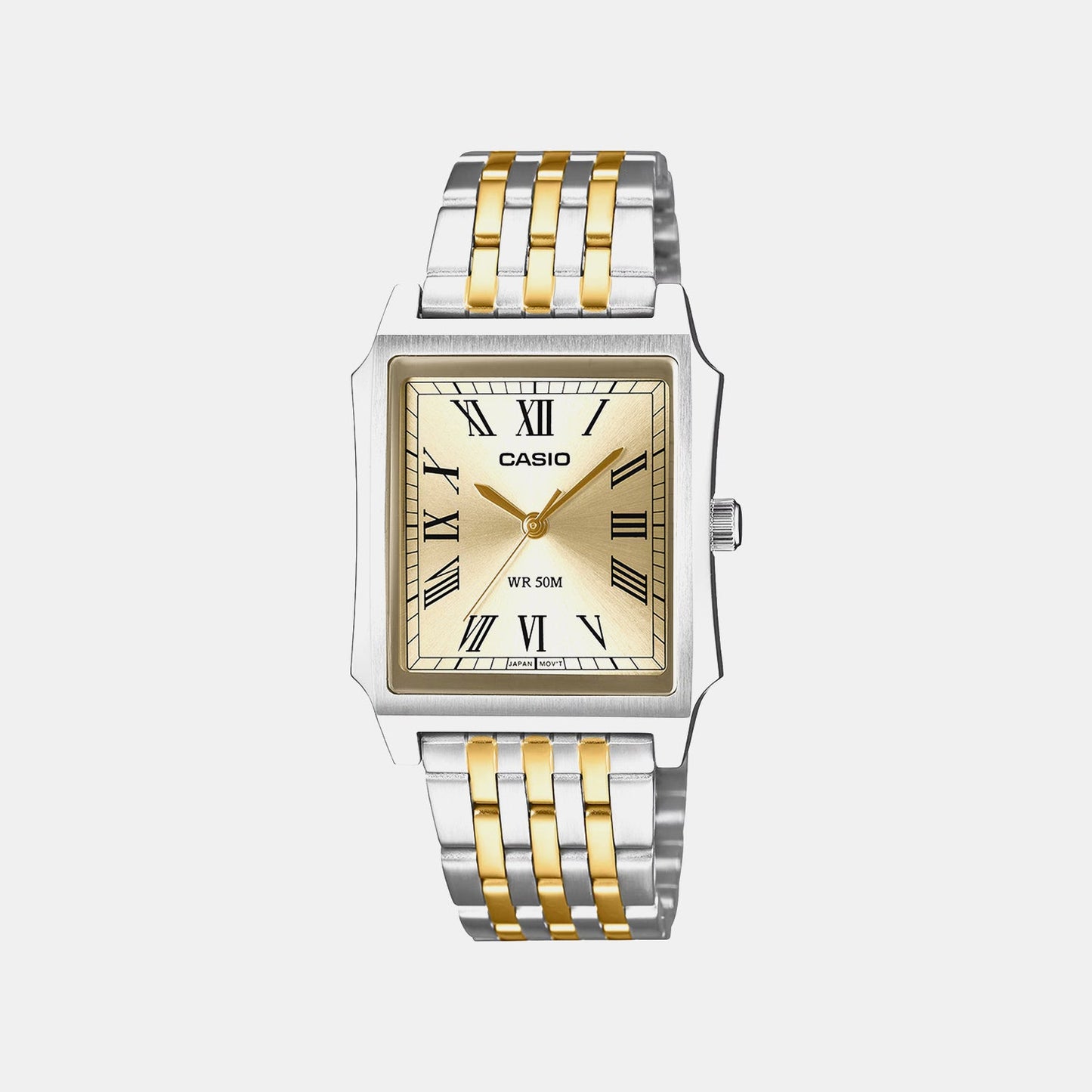 Men Quartz Gold Dial Analog Stainless Steel Watch A2548