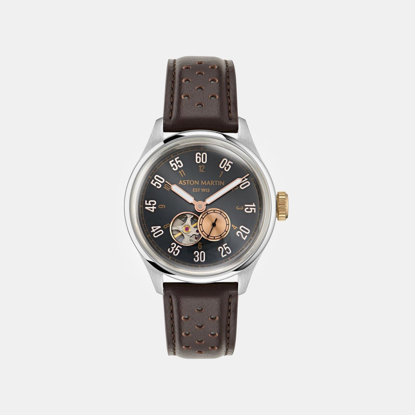 Aml Timeless Men Automatic Black Dial Analog Leather Watch MTTS1F5013E