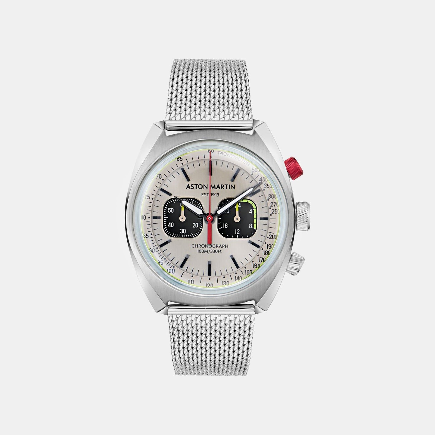 Aml Timeless Men Quartz Silver Dial Chronograph Stainless Steel Watch MTTS2F5013E