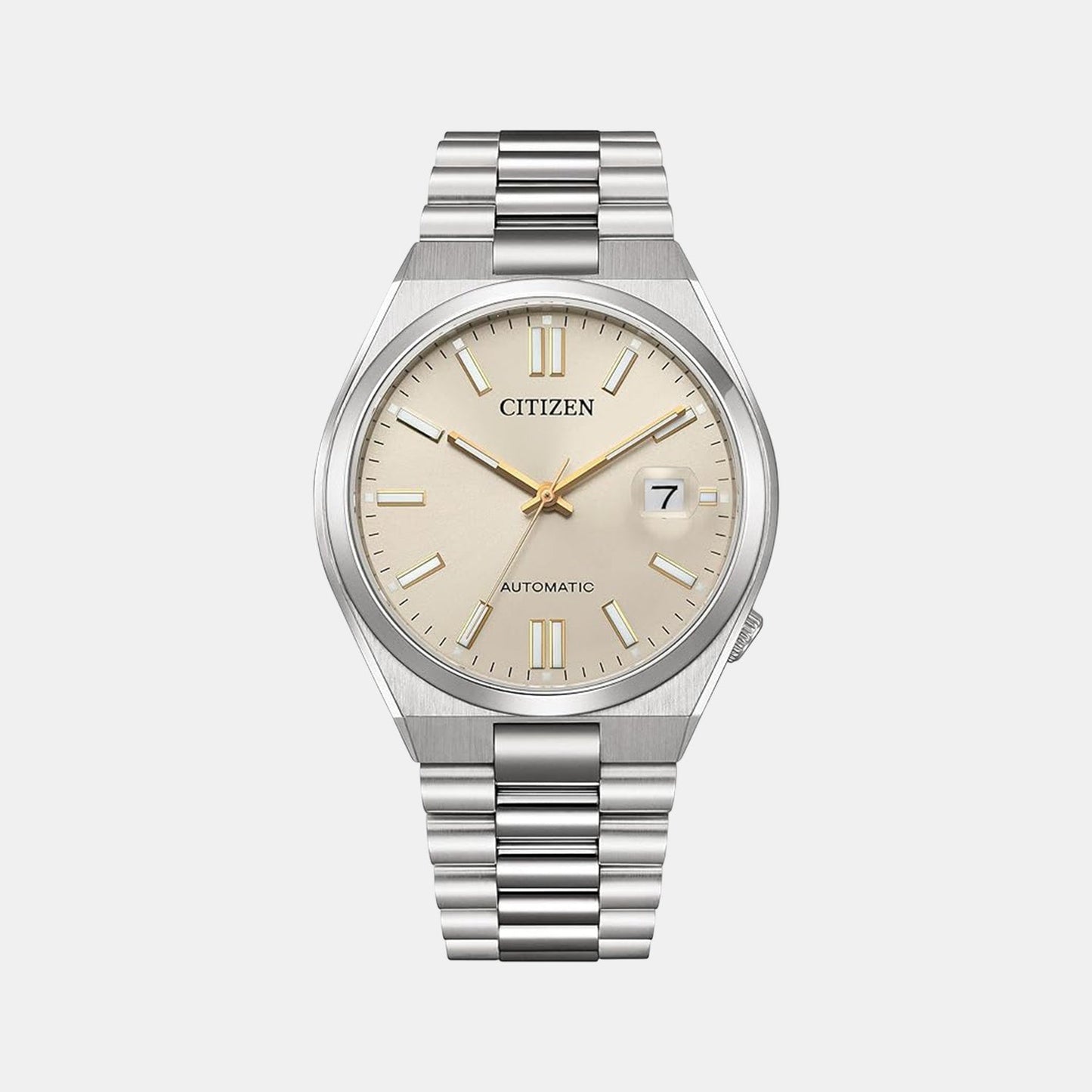 Tsuyosa Men Automatic Cream Dial Analog Stainless Steel Watch NJ0151-88W
