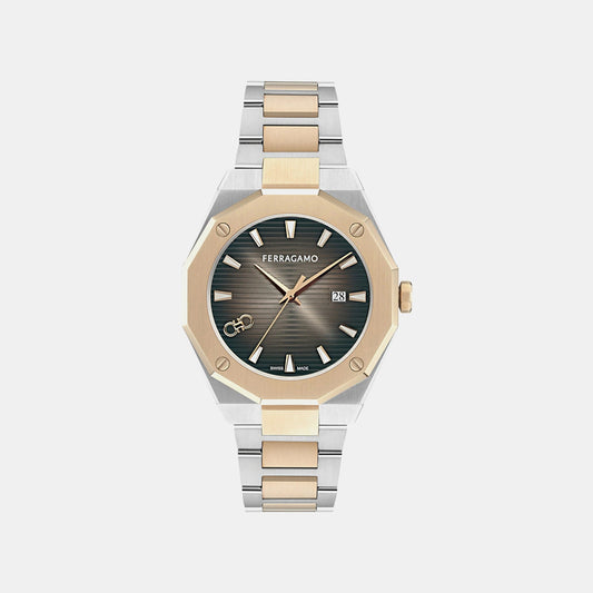 4t-versilia Men Quartz Brown Dial Analog Stainless Steel Watch SF4T00926