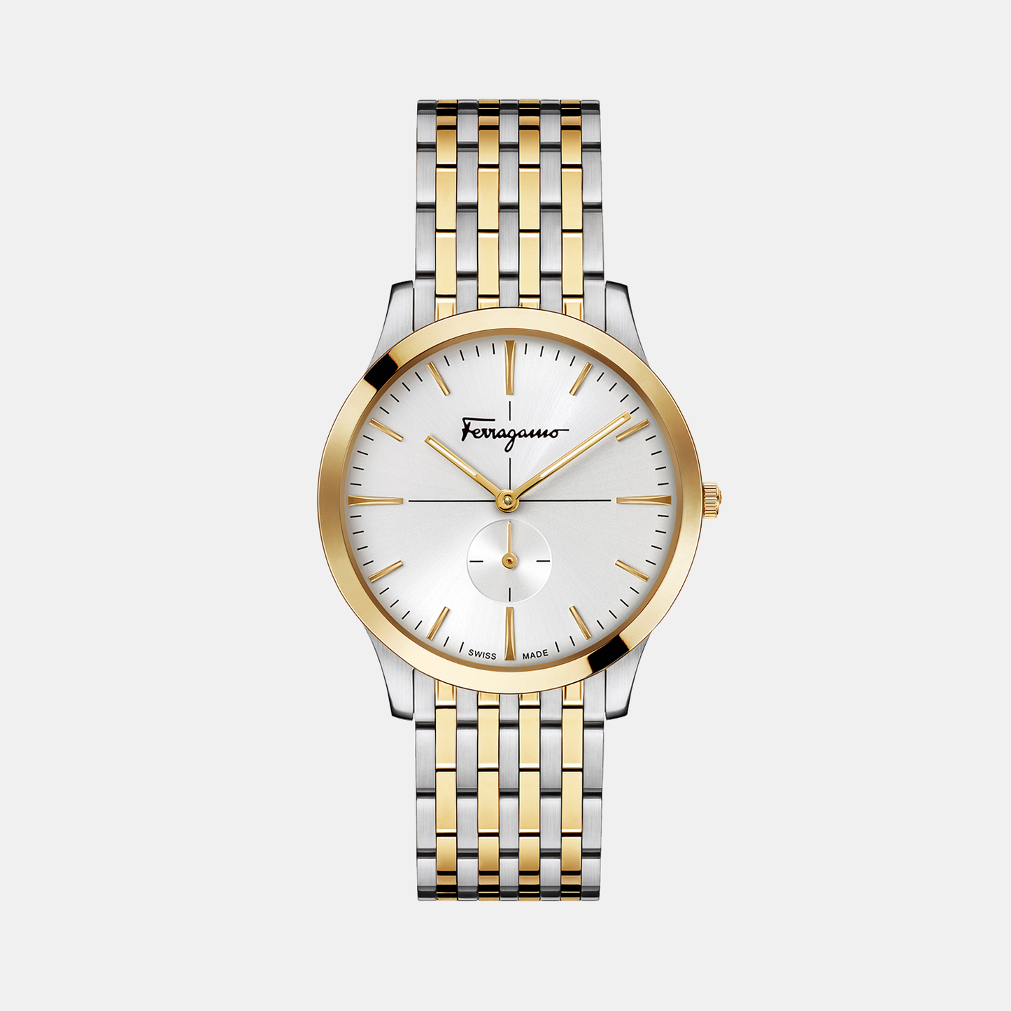 Ferragamo Slim Men Quartz White Dial Analog Stainless Steel Watch SFDE00418