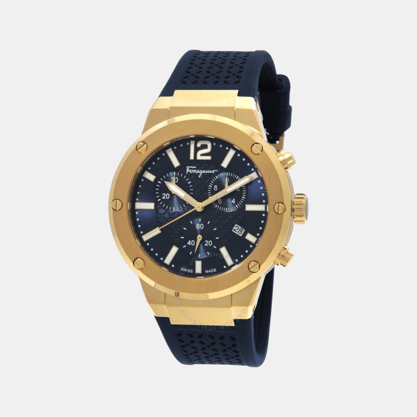 Men Quartz Blue Dial Chronograph Silicone Watch SFJE00824