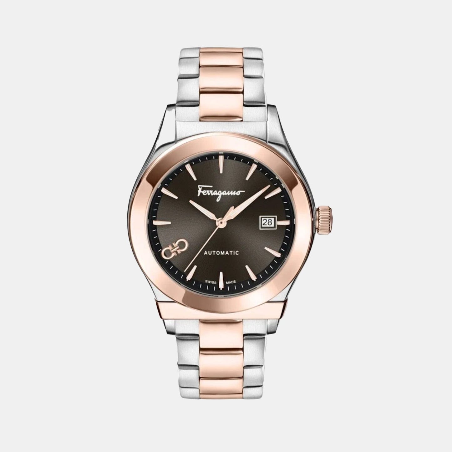 Men Automatic Black Dial Analog Stainless Steel Watch SFU800424