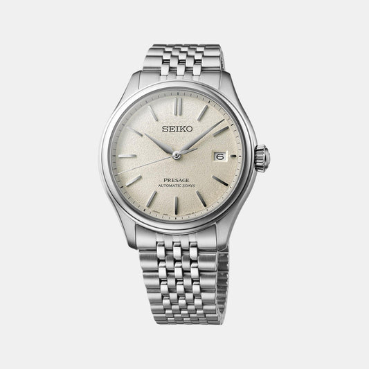 Presage Men Automatic Beige Dial Analog Stainless Steel Watch SPB463J1