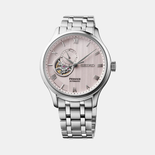 Presage Men Automatic Pink Dial Analog Stainless Steel Watch SSA465J1
