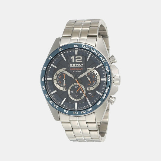 Dress Men Quartz Blue Dial Chronograph Stainless Steel Watch SSB345P1
