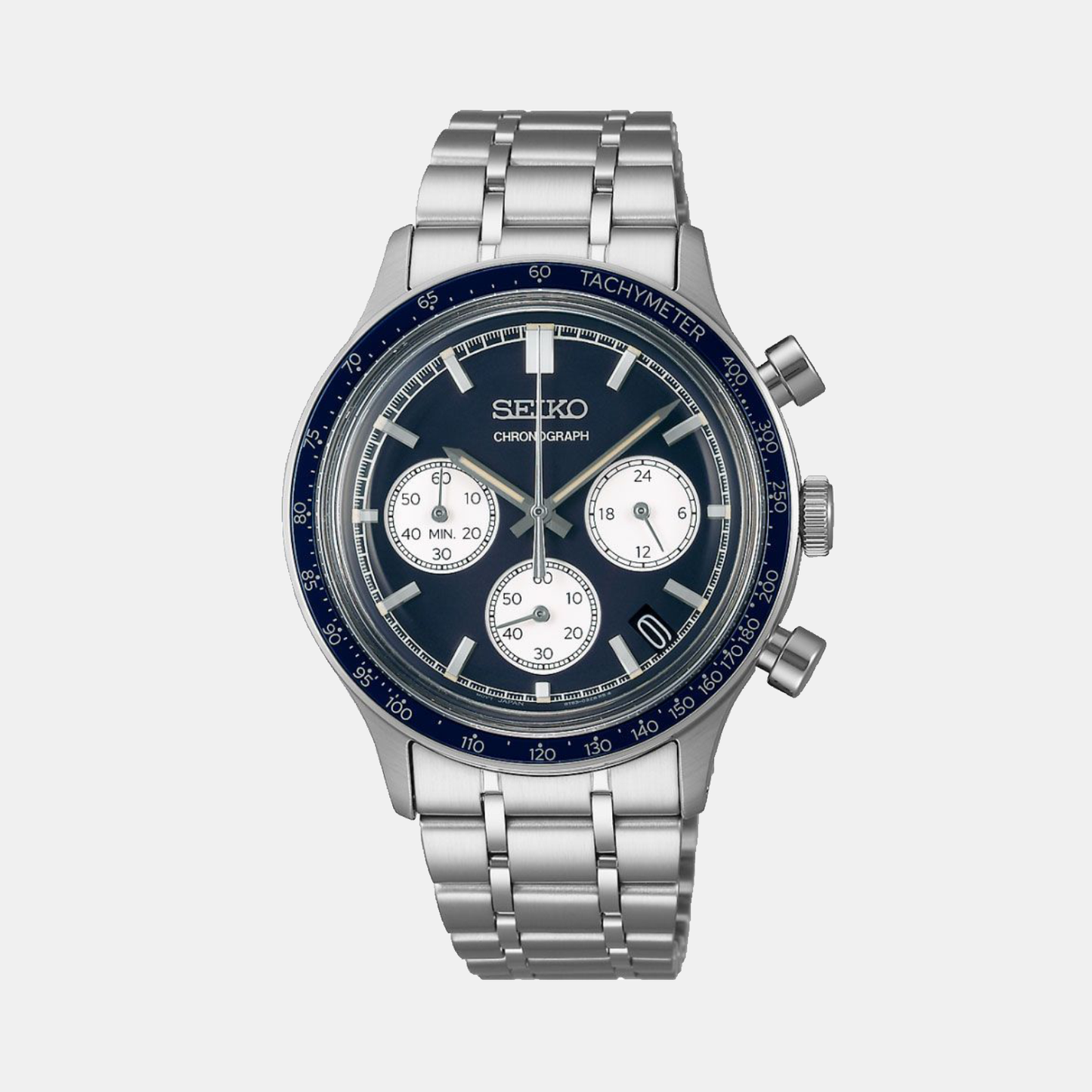 Men Quartz Blue Dial Chronograph Stainless Steel Watch SSB477P1