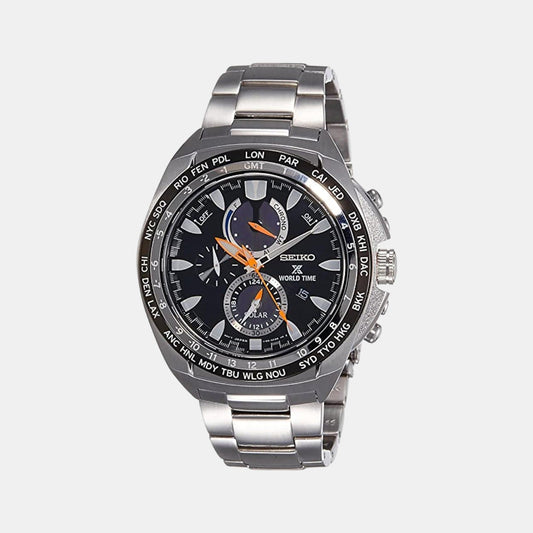 Prospex Men Solar Black Dial Chronograph Stainless Steel Watch SSC487P1