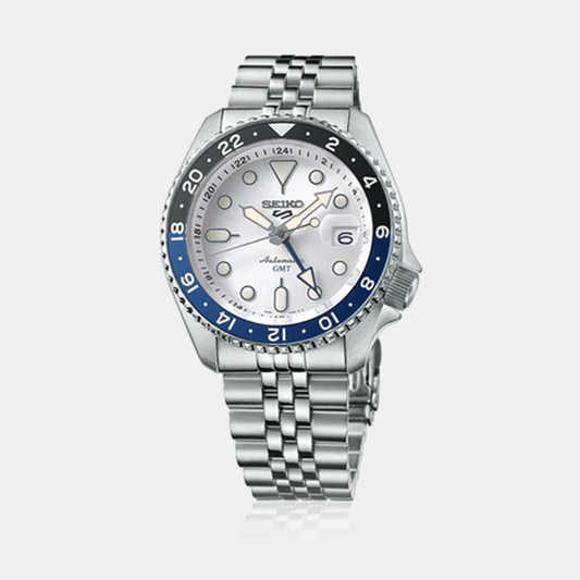 5 Sports Men Automatic White Dial Analog Stainless Steel Watch SSK033K1
