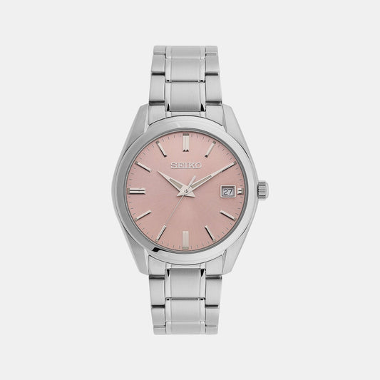 Dress Men Quartz Pink Dial Analog Stainless Steel Watch SUR523P1