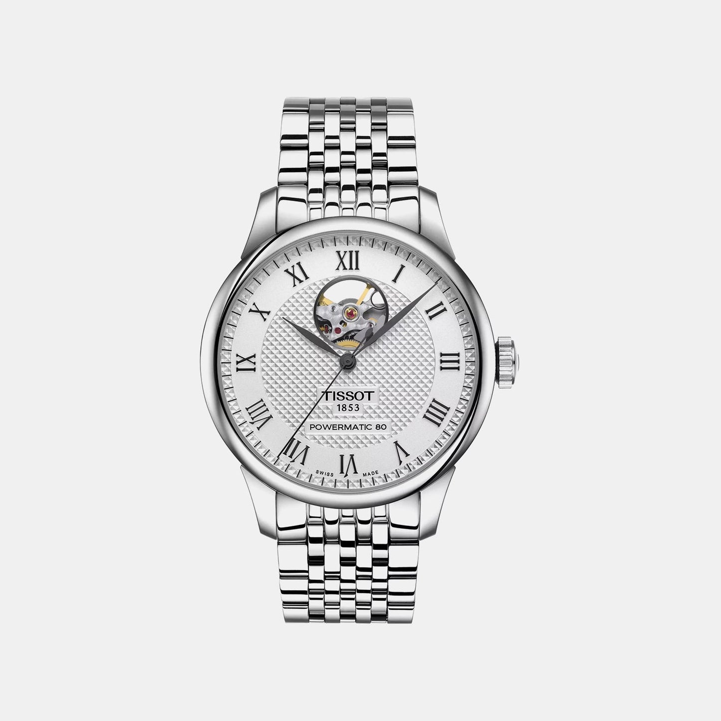 Le Locle Men Automatic Silver Dial Analog Stainless Steel Watch T0064071103302