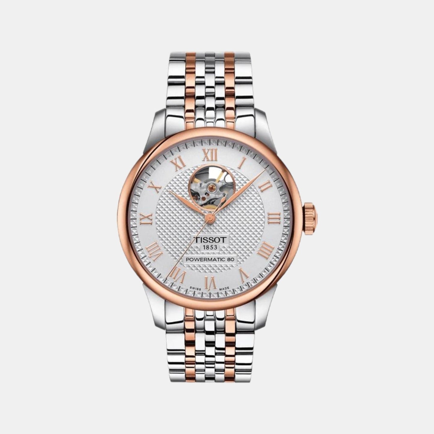 Le Locle Men Automatic Silver Dial Analog Stainless Steel Watch T0064072203302