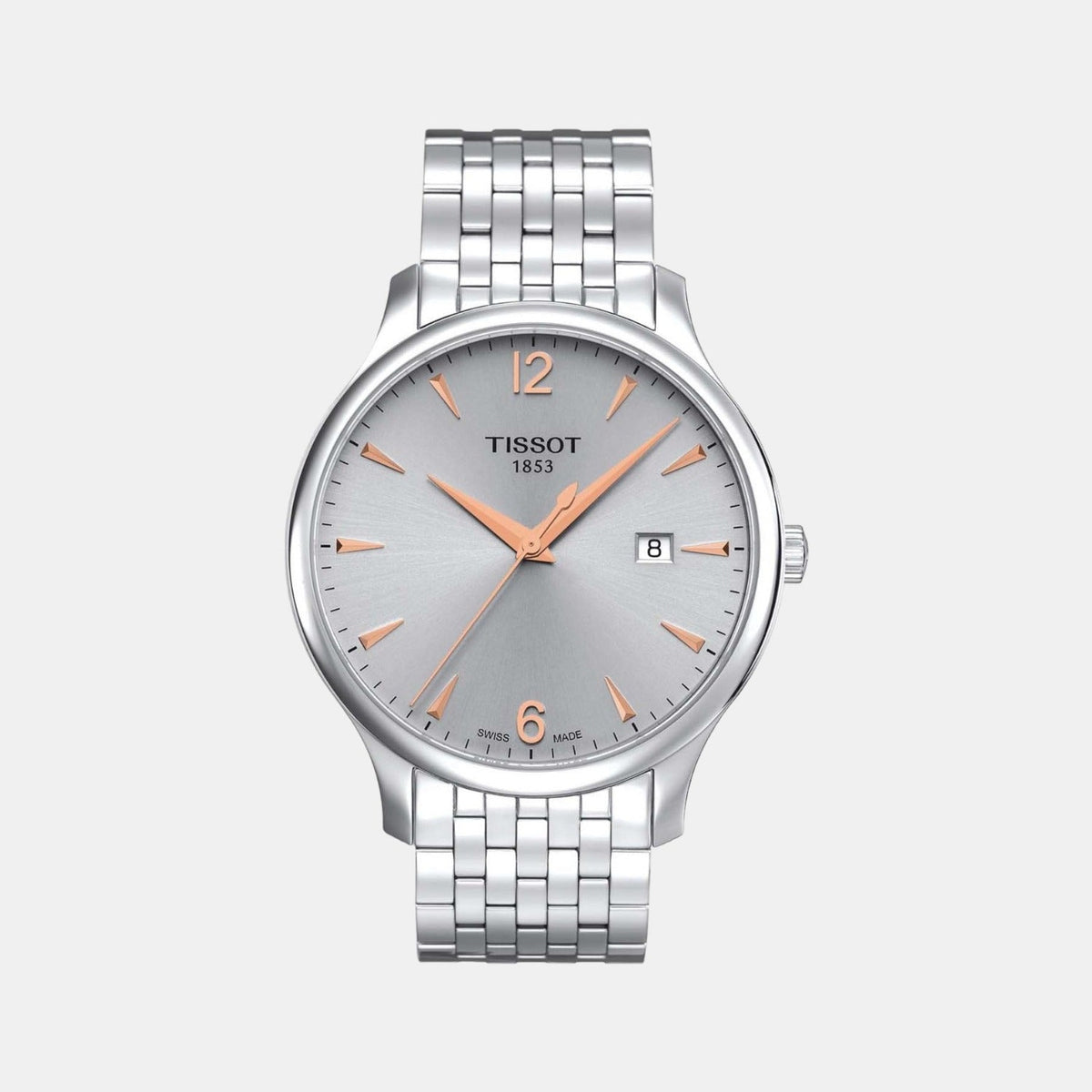Tradition Men Quartz Silver Dial Analog Stainless Steel Watch T0636101103701