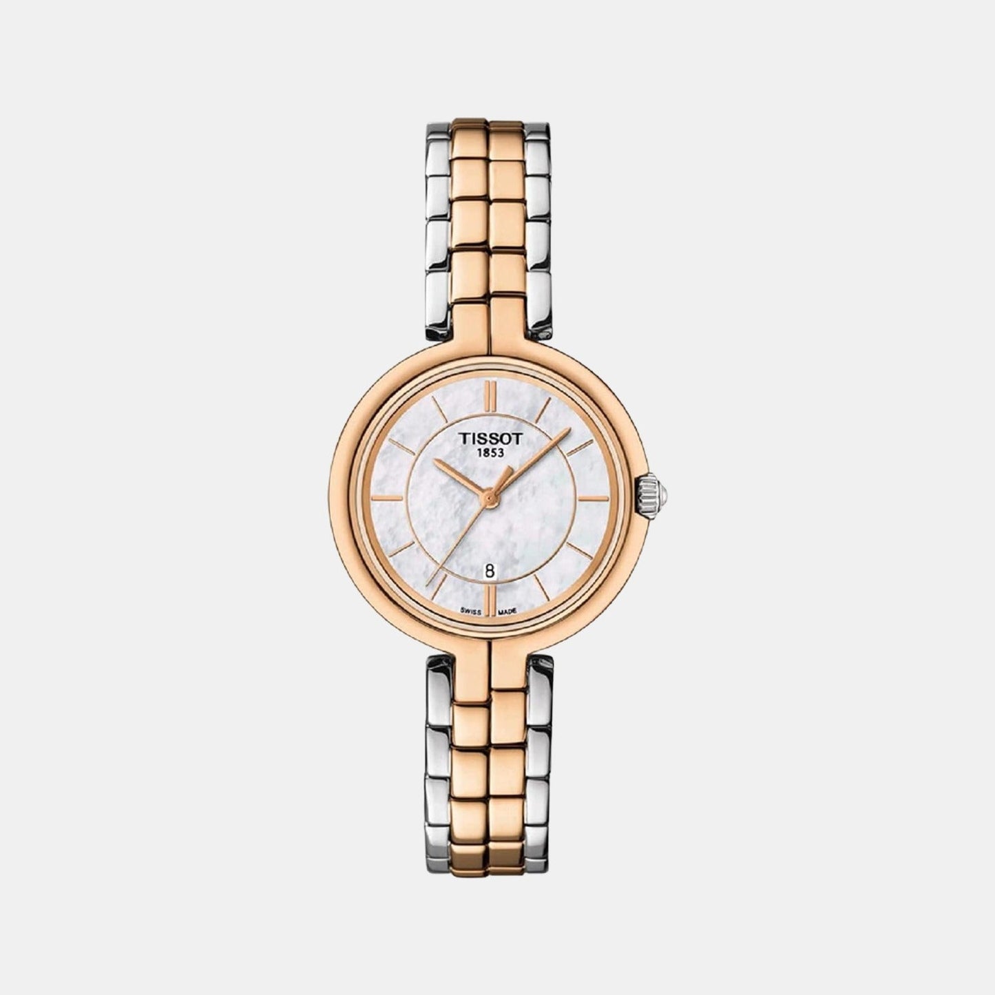 Flamingo Women Quartz White Dial Analog Stainless Steel Watch T0942102211100