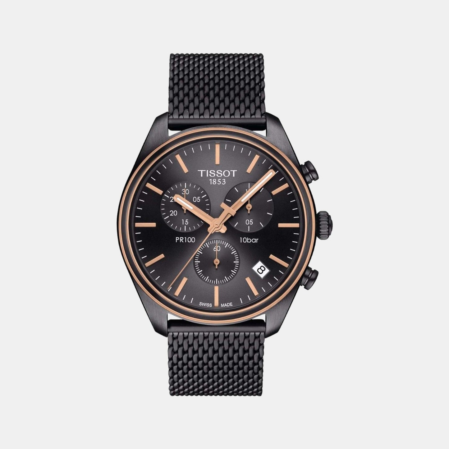 PR 100 Men Quartz Black Dial Chronograph Stainless Steel Watch T1014172306100