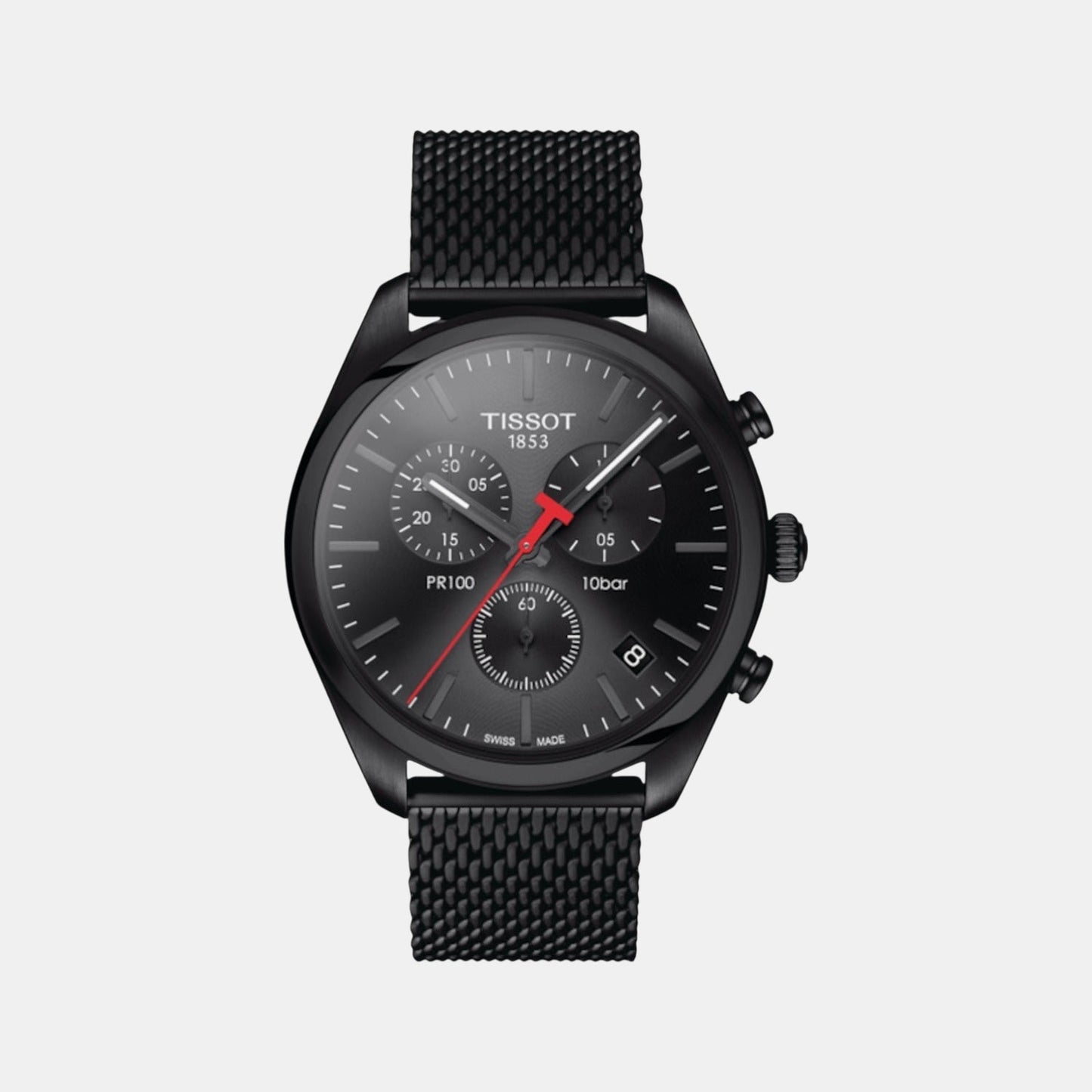 PR 100 Men Quartz Black Dial Chronograph Stainless Steel Watch T1014173305100