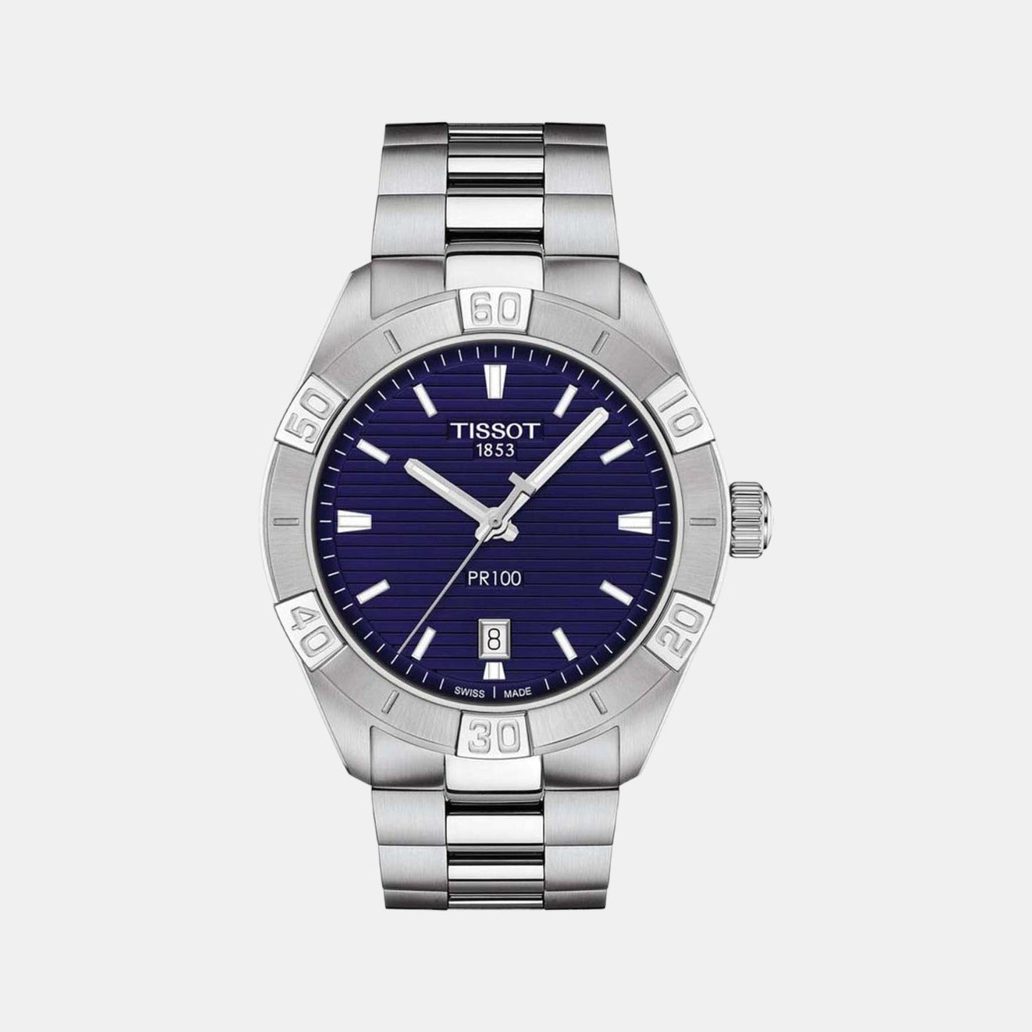 PR 100 Men Quartz Blue Dial Analog Stainless Steel Watch T1016101104100
