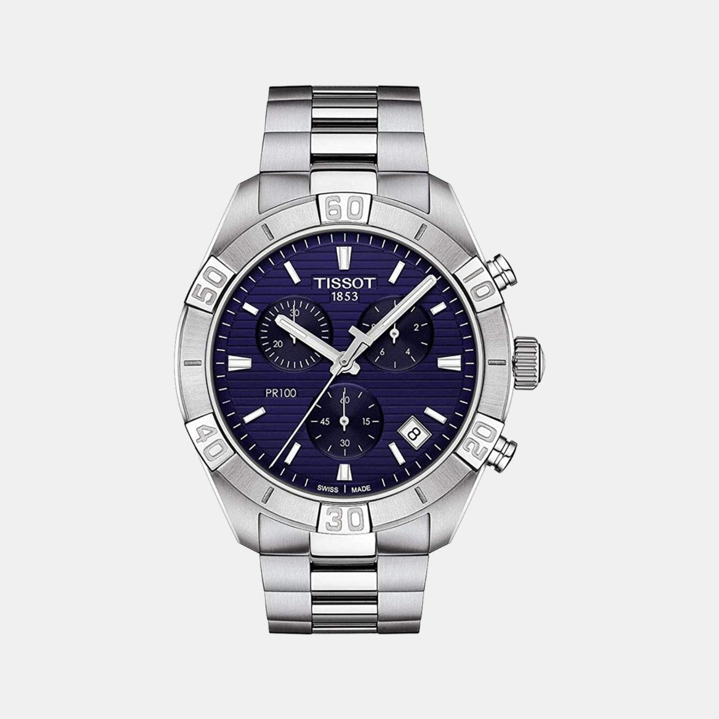 PR 100 Men Quartz Blue Dial Chronograph Stainless Steel Watch T1016171104100