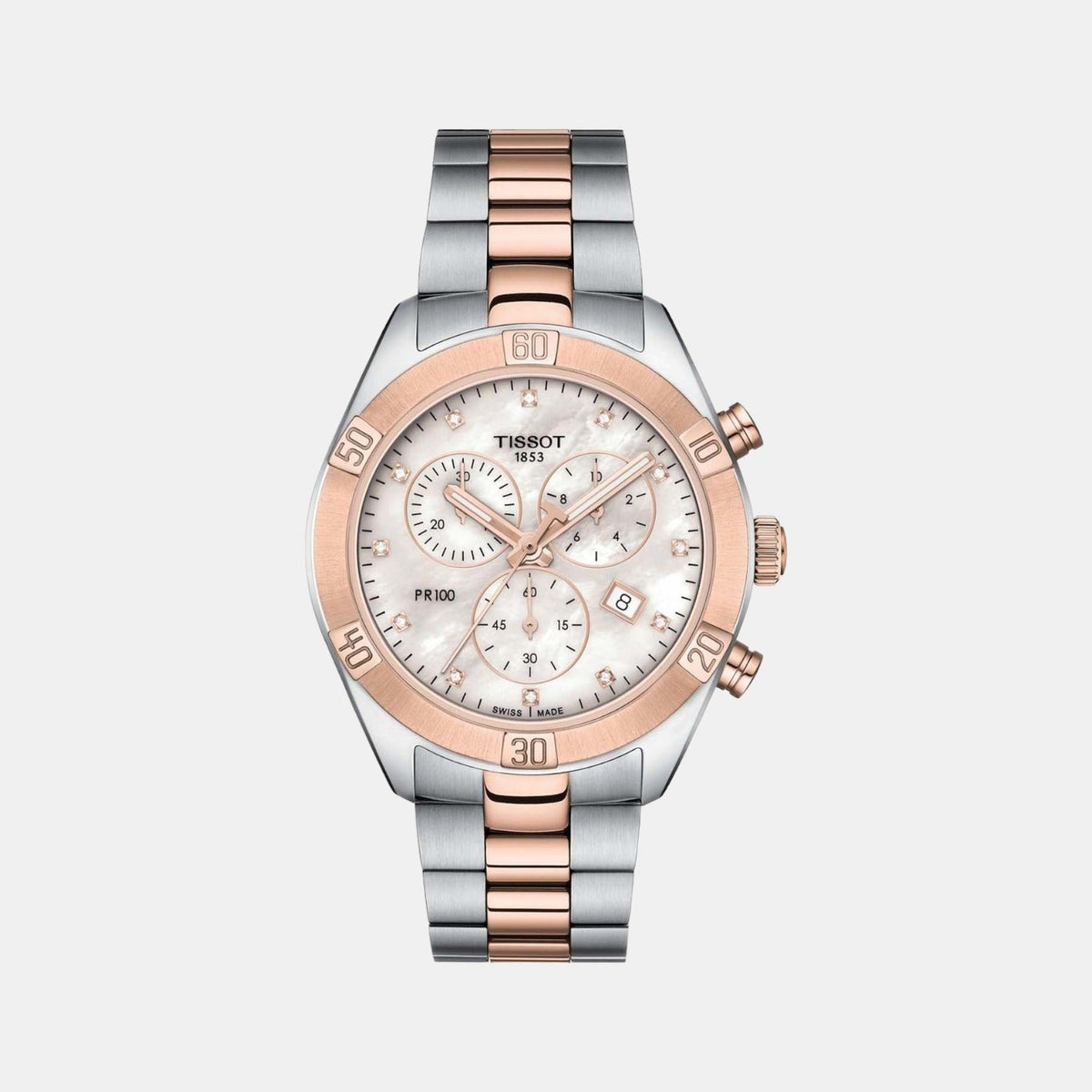 PR 100 Women Quartz Mother Of Pearl Dial Chronograph Stainless Steel Watch T1019172211600