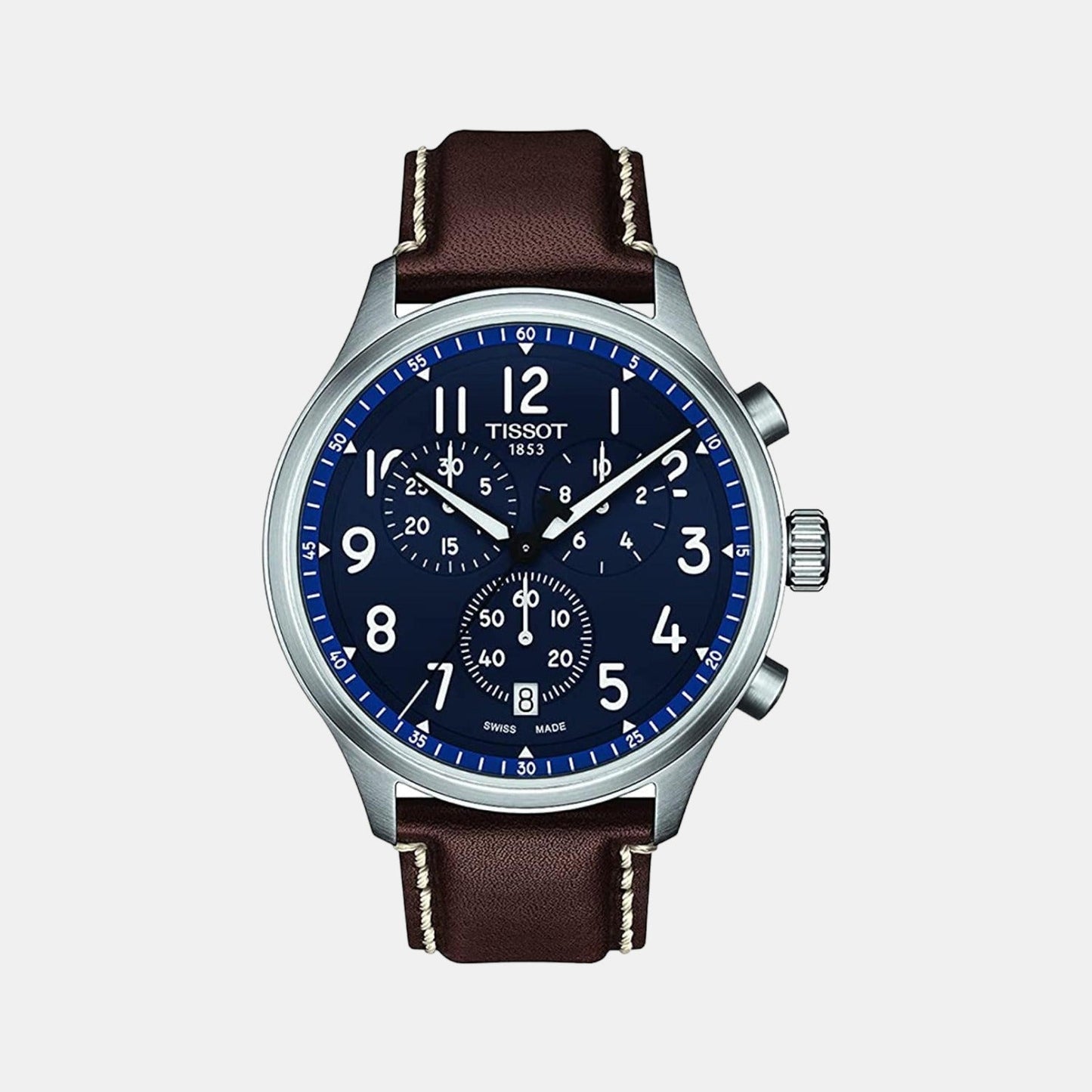 Tissot XL Men Quartz Blue Dial Chronograph Leather Watch T1166171604200