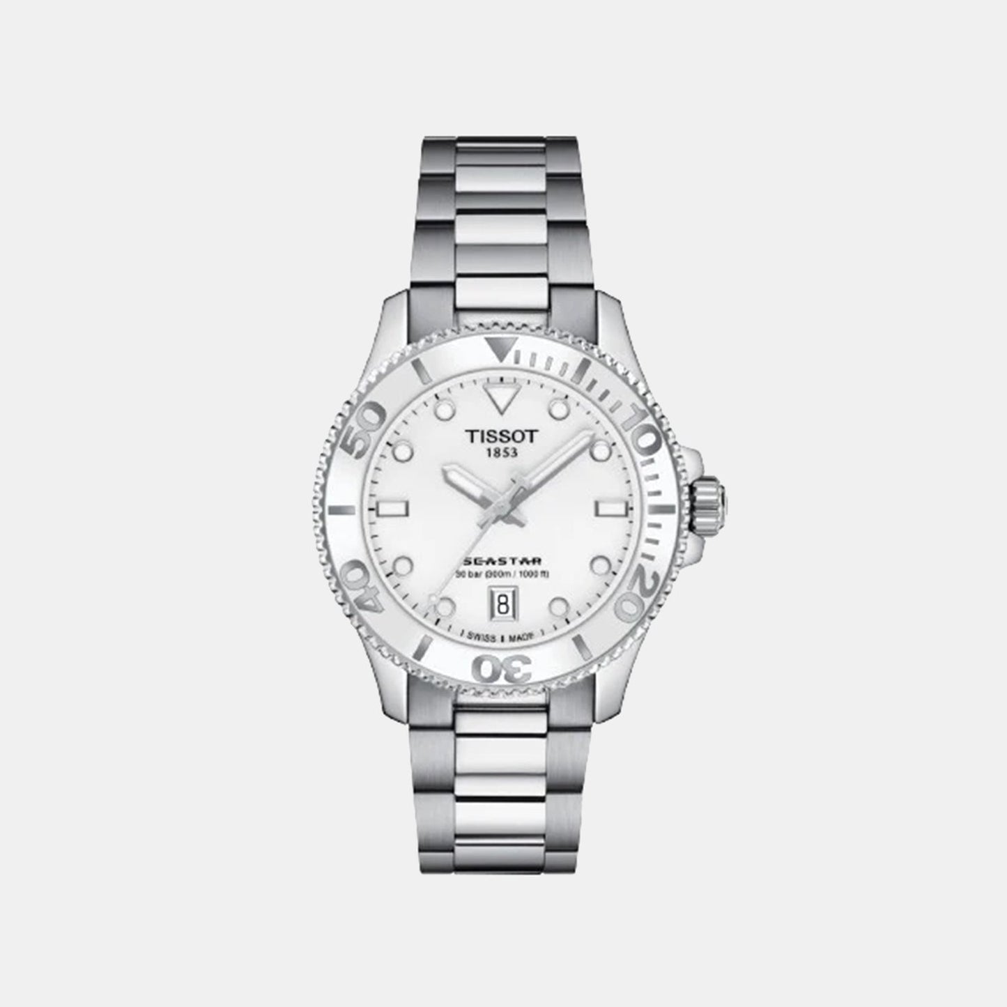 Seastar 1000 Unisex Quartz White Dial Analog Watch T1202101101100