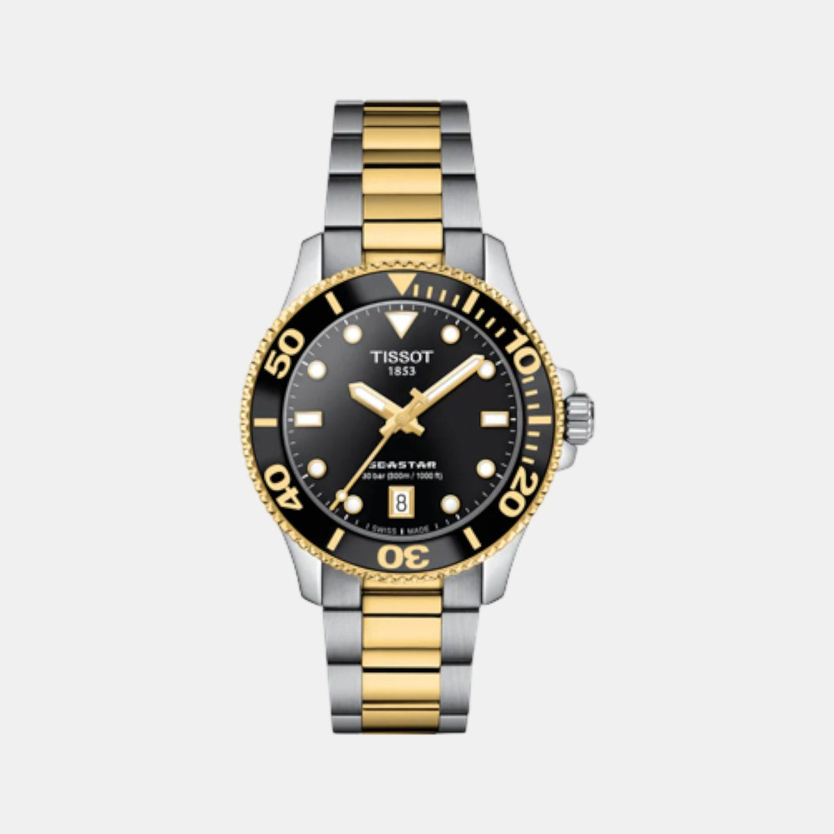Seastar 1000 Unisex Quartz Black Dial Analog Stainless Steel Watch T1202102205100