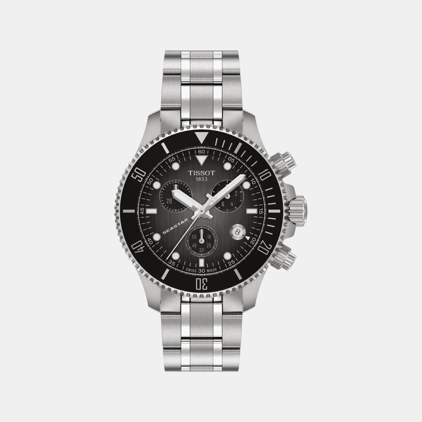 Seastar 1000 Men Quartz Black Dial Chronograph Stainless Steel Watch T1202171106100