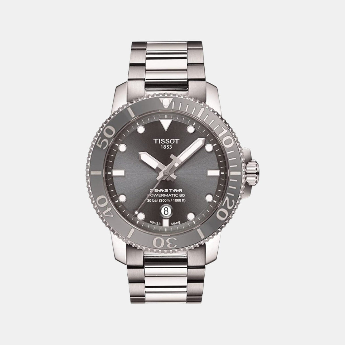 Seastar 1000 Men Automatic Grey Dial Analog Stainless Steel Watch T1204071108101