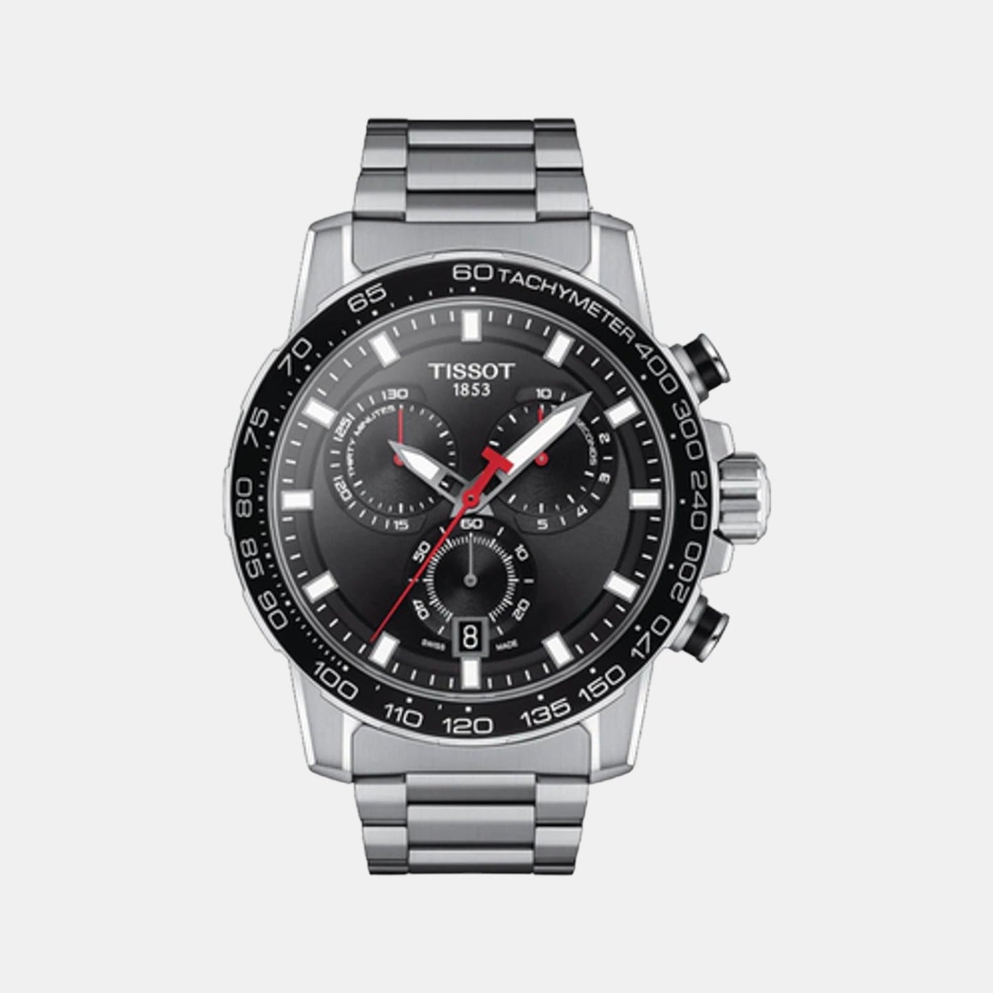 Supersport Men Quartz Black Dial Chronograph Stainless Steel Watch T1256171105100
