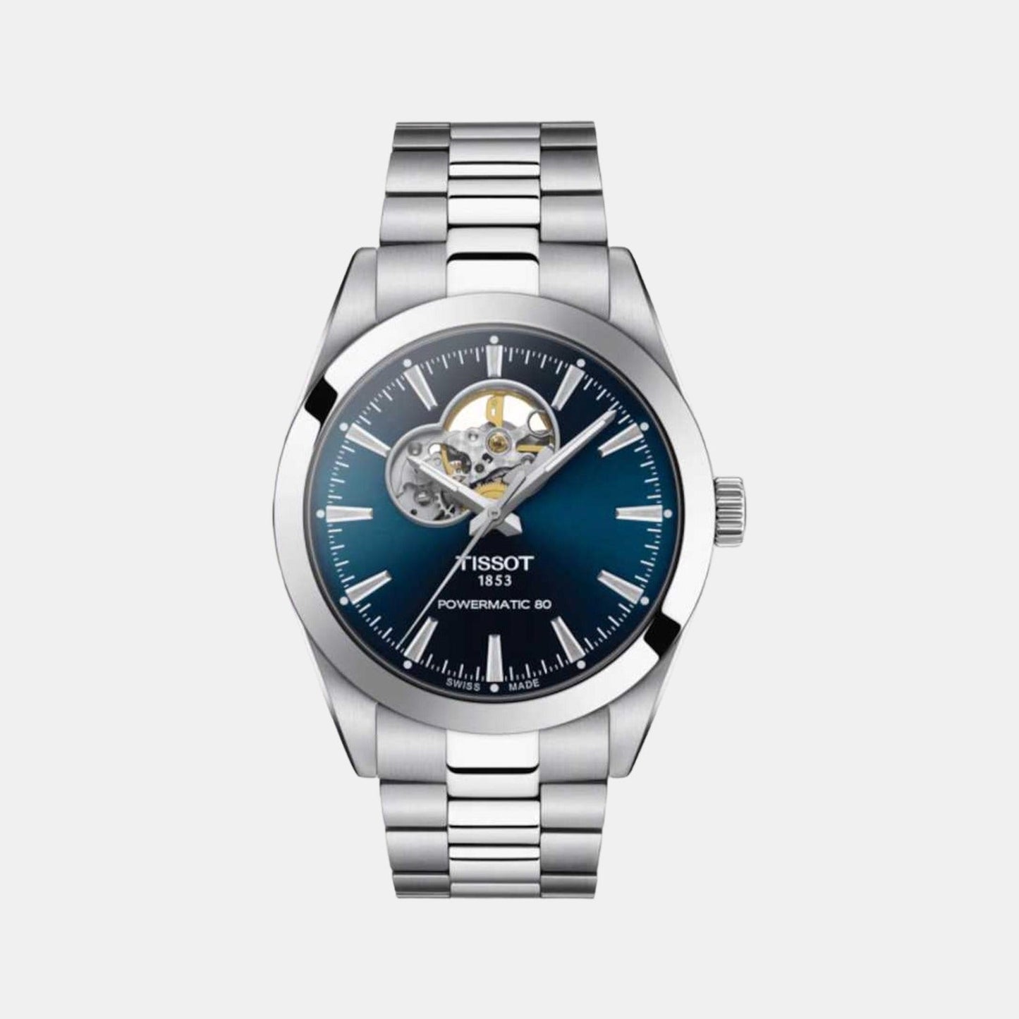 Tissot Gentleman Men Automatic Blue Dial Analog Stainless Steel Watch T1274071104101