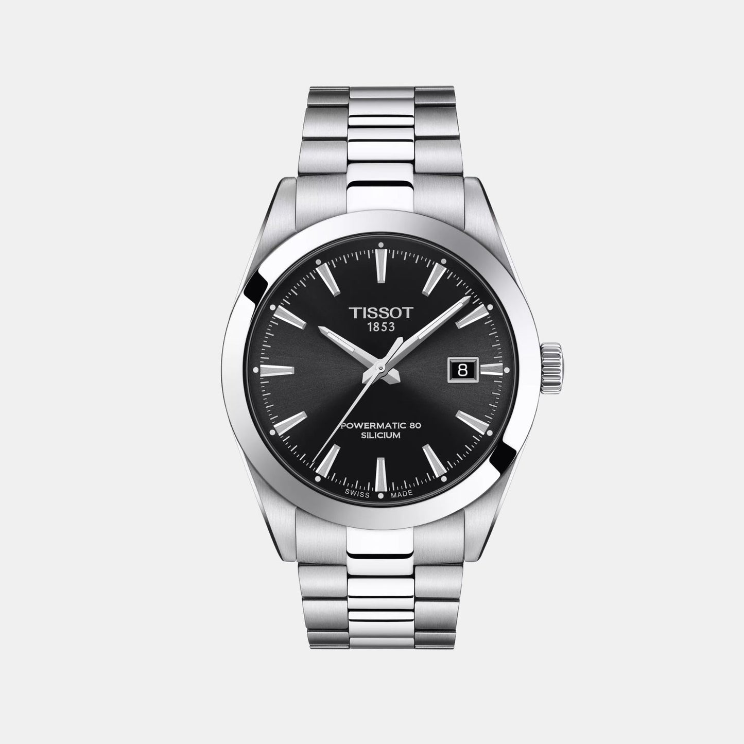 Tissot Gentleman Men Automatic Black Dial Analog Stainless Steel Watch T1274071105100