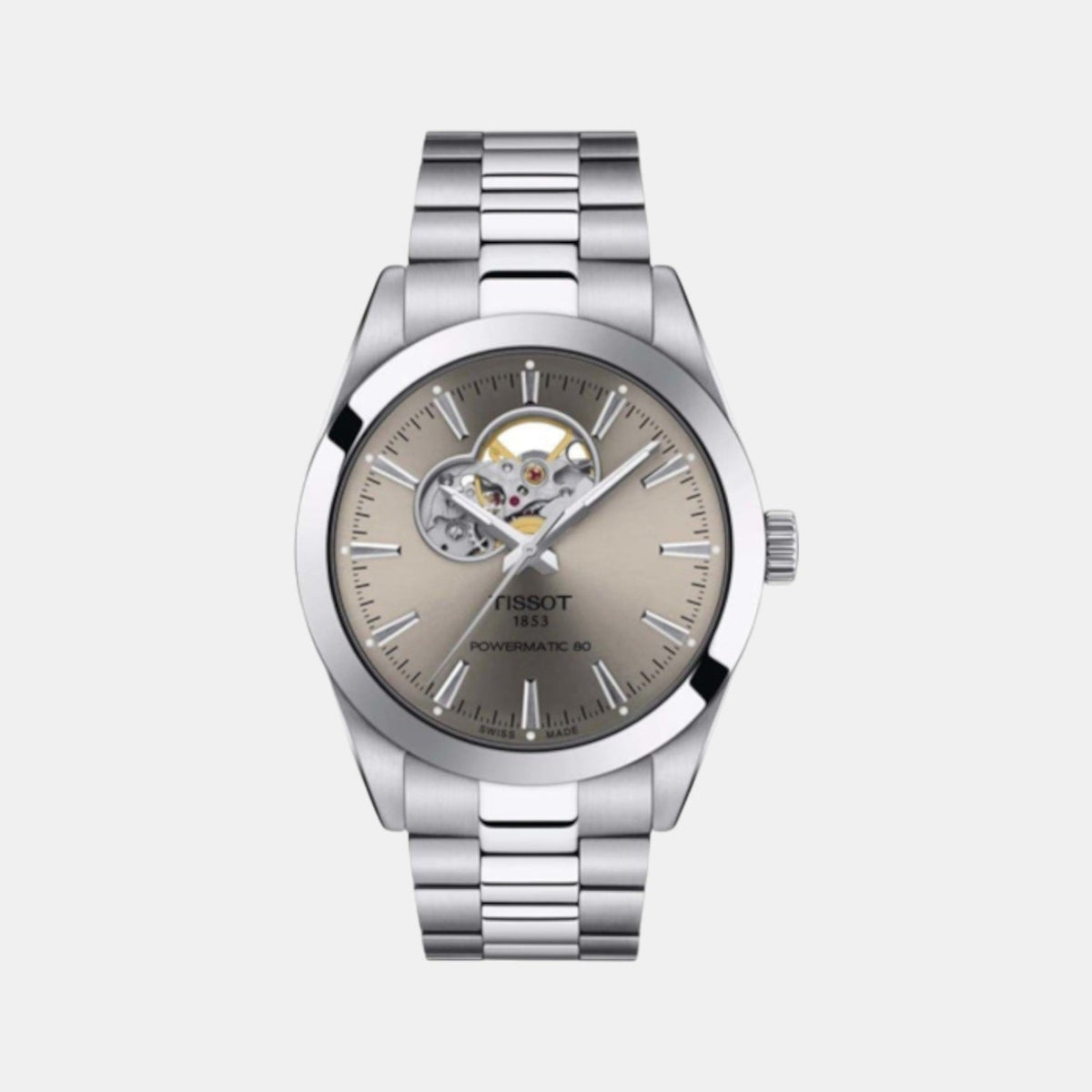 Tissot Gentleman Men Automatic Silver Dial Analog Stainless Steel Watch T1274071108100
