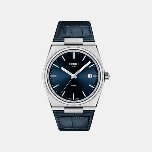 PRX Men Quartz Blue Dial Analog Leather Watch T1374101604100