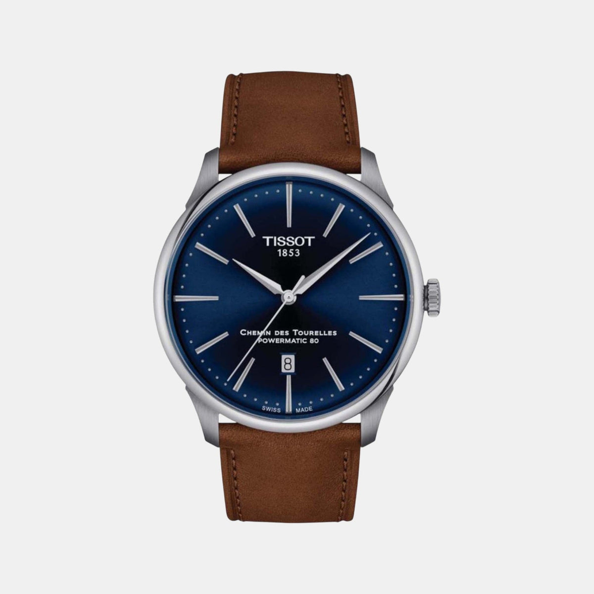 Chemin Des Tourelles Men Automatic Blue Dial Analog Leather Watch T1394071604100