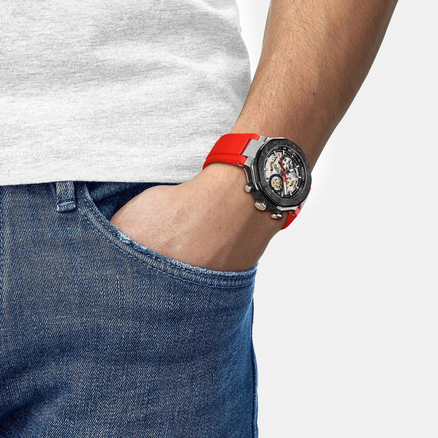 T-race Motogp Men Automatic Black Dial Chronograph Rubber Watch T1414622705100