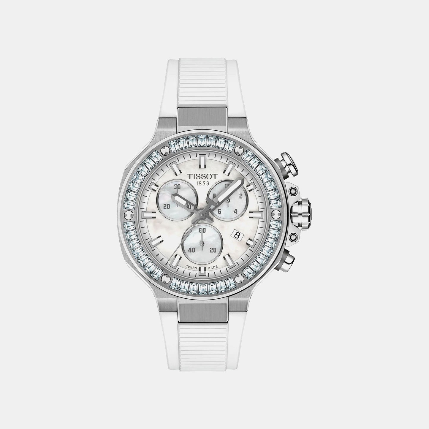 T-Race Unisex Quartz Mother Of Pearl Dial Chronograph Silicone Watch T1418179711100