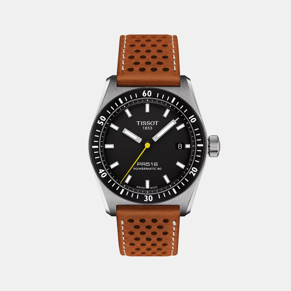 PR 516 Men Automatic Black Dial Analog Leather Watch T1494071605100