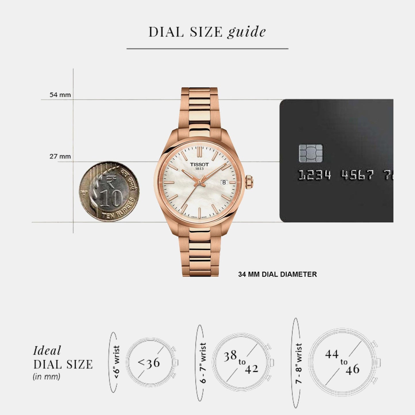 PR 100 Unisex Quartz Mother Of Pearl Dial Analog Stainless Steel Watch T1502103311100