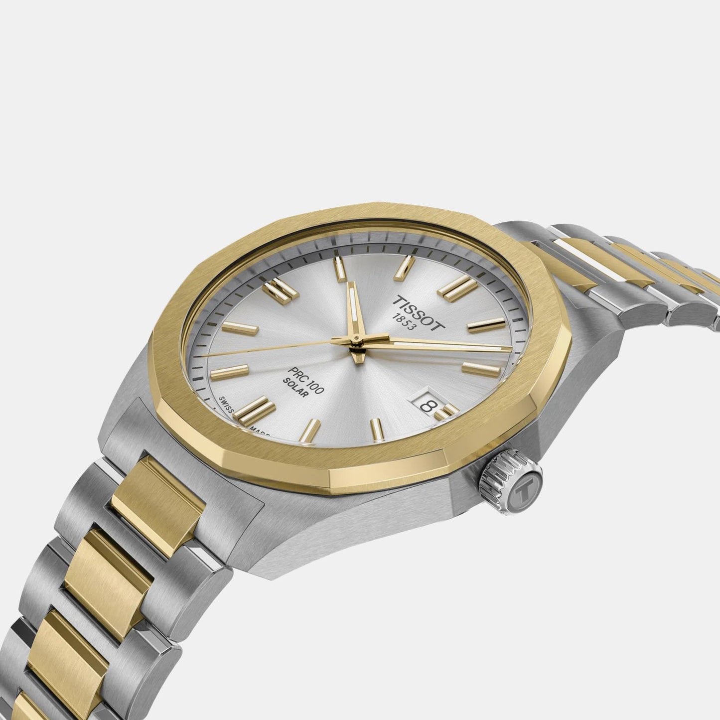 Classic Contemporary Women Quartz Silver Dial Analog Stainless Steel Watch T1514222203100