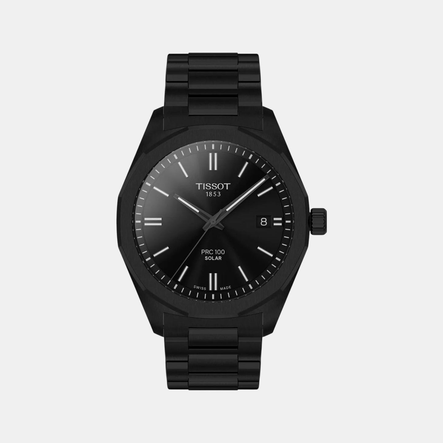 PRC 100 Unisex Solar Black Dial Analog Stainless Steel Watch T1514223305100