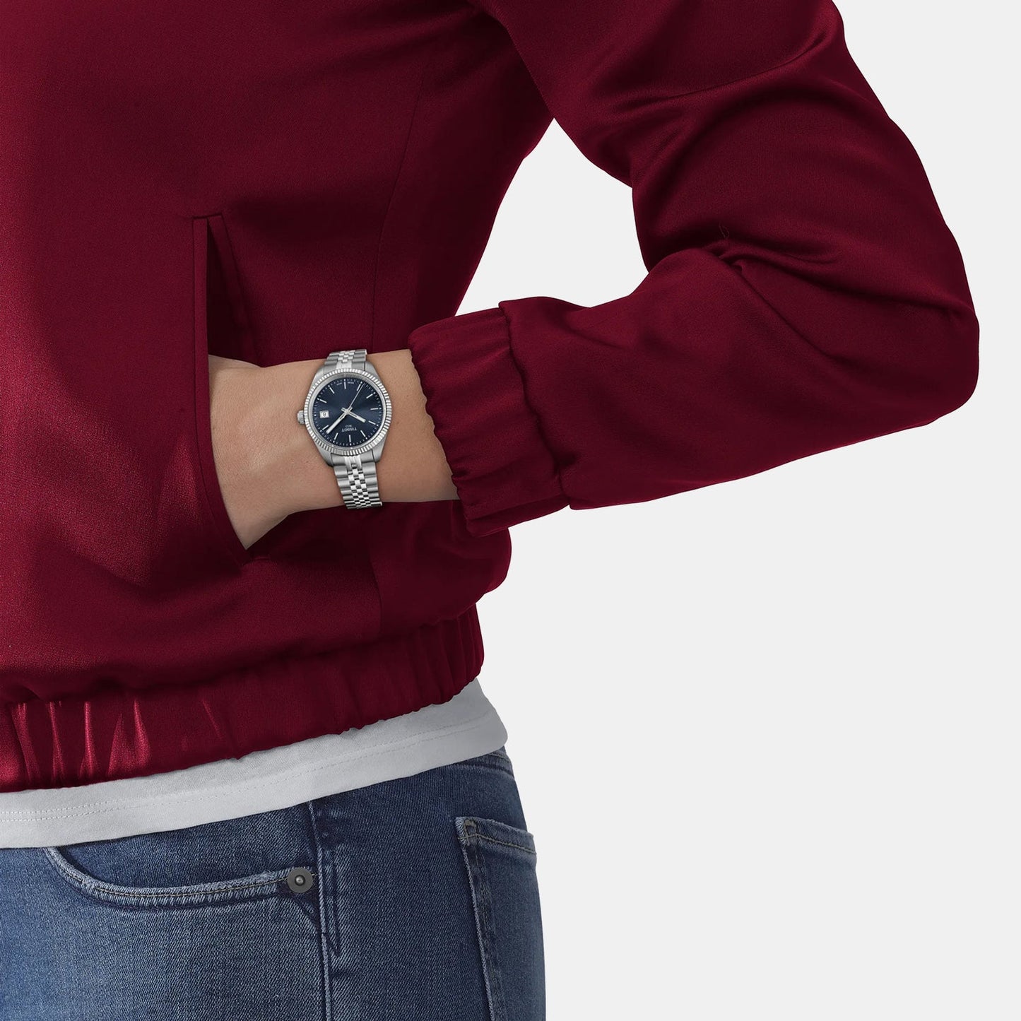 Ballade Women Quartz Blue Dial Analog Stainless Steel Watch T1562101104100