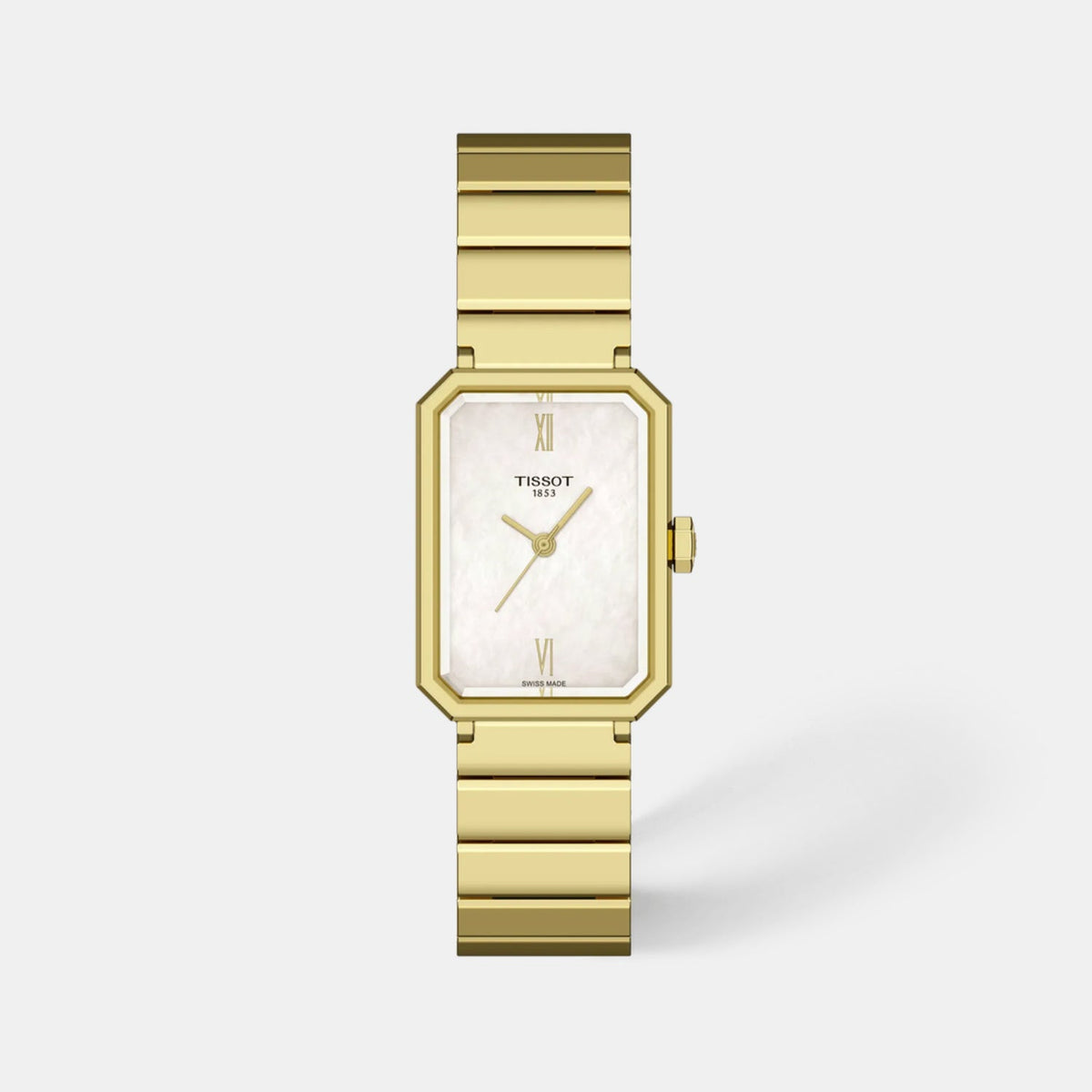 Classic Contemporary Women Quartz Gold Dial Analog Stainless Steel Watch T1601103311300