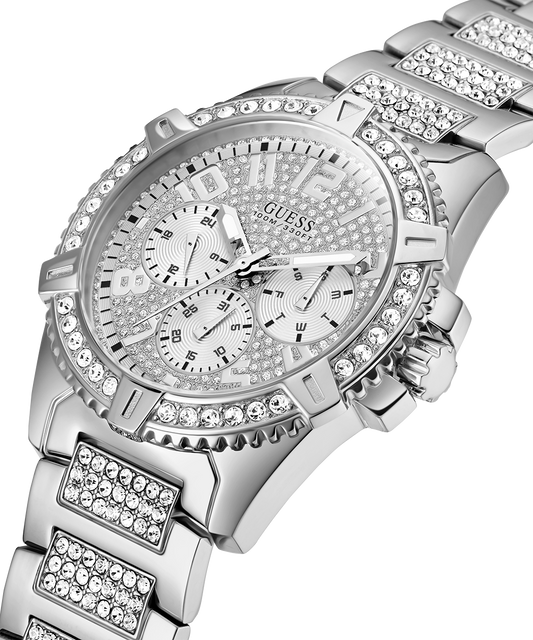 GUESS Mens Silver Tone Multi-function Watch
