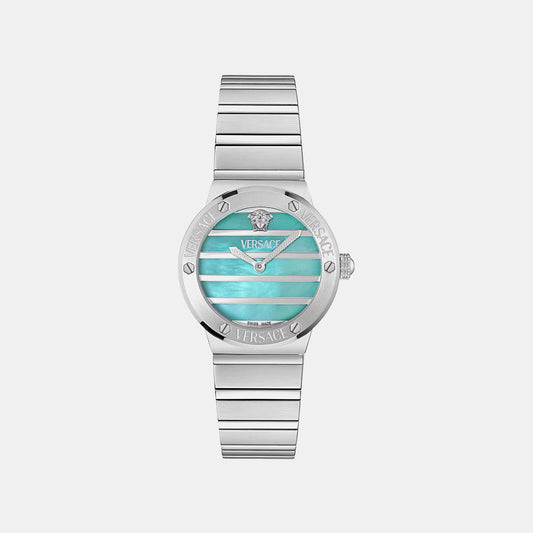 Greca Logo Pearl(Wc-0S) Women Quartz Mother Of Pearl Dial Analog Stainless Steel Watch VE0S00225